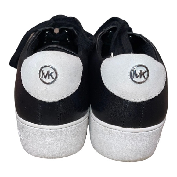 MICHAEL Michael Kors Poppy Black Leather Sneaker with Silver Accents Size 10M - Picture 6 of 8